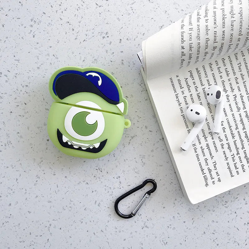 Cartoon animal print silicone case for Apple AirPods 1 and 2 in various colours
