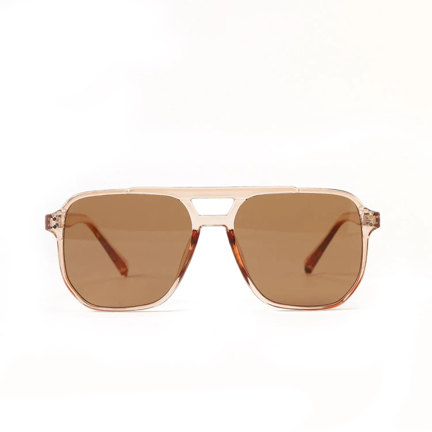Women's square double beam fashion sunglasses with UV400 protection in multiple colour options
