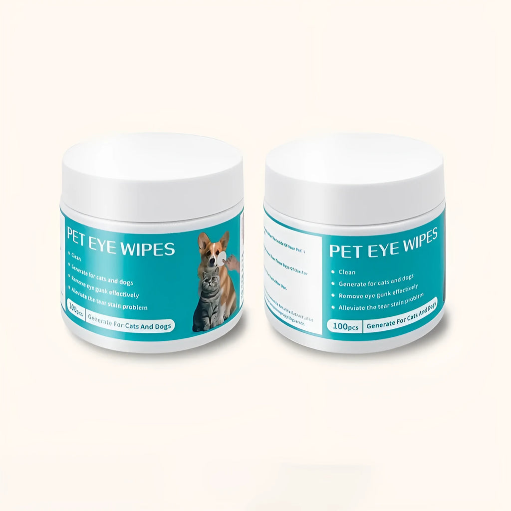 Pet disposable cotton cloth eye cleaning wipes in canister with 100 pieces, soft spunlace fabric