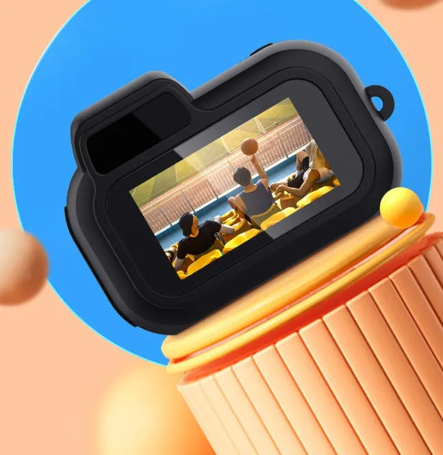 Black Y3000 HD compact sports camera with small display screen on a textured background.