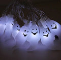 Halloween LED string lights with pumpkin, ghost, bat and spider pendants on a 1.2 metre battery-powered string