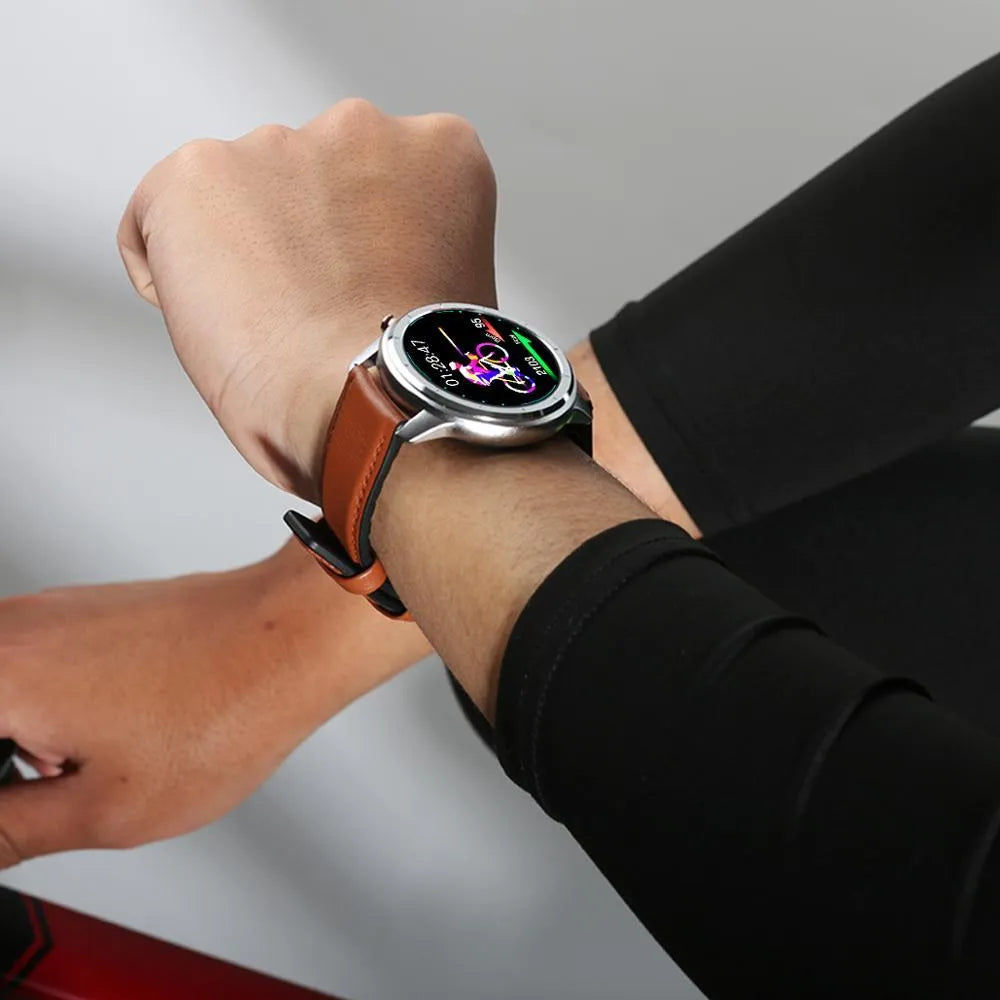 LEMFO LF26 smart bracelet with 1.3-inch screen showing touch and button controls