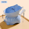 Stainless steel anti-fall oblique cat bowl with kitten tail design in four colour options