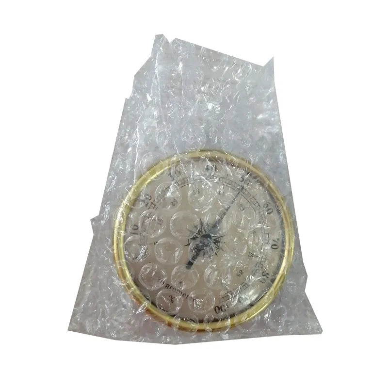 Analog thermometer and hygrometer with aluminium ring and dial for indoor outdoor monitoring