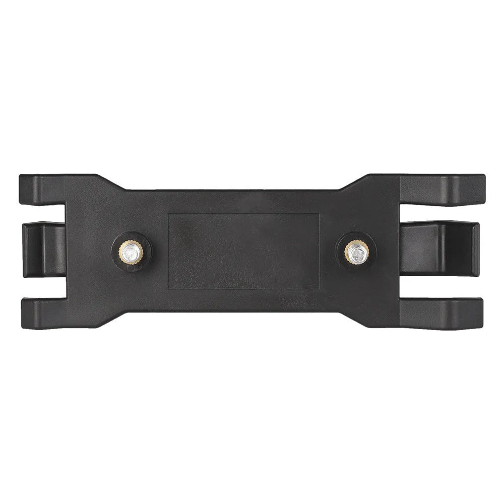 Black ABS tripod umbrella clip with screw-chuck mechanism on a tripod shaft
