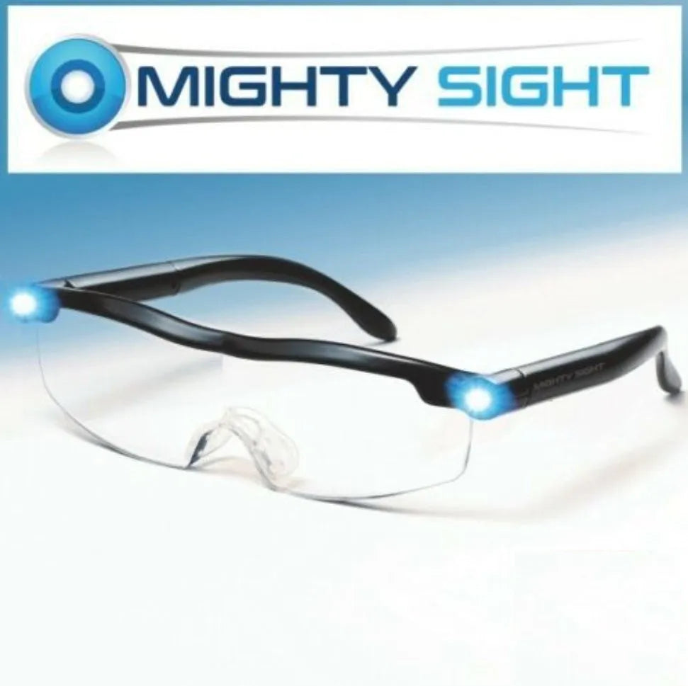 Transparent black USB LED reading glasses with scheduled lighting function