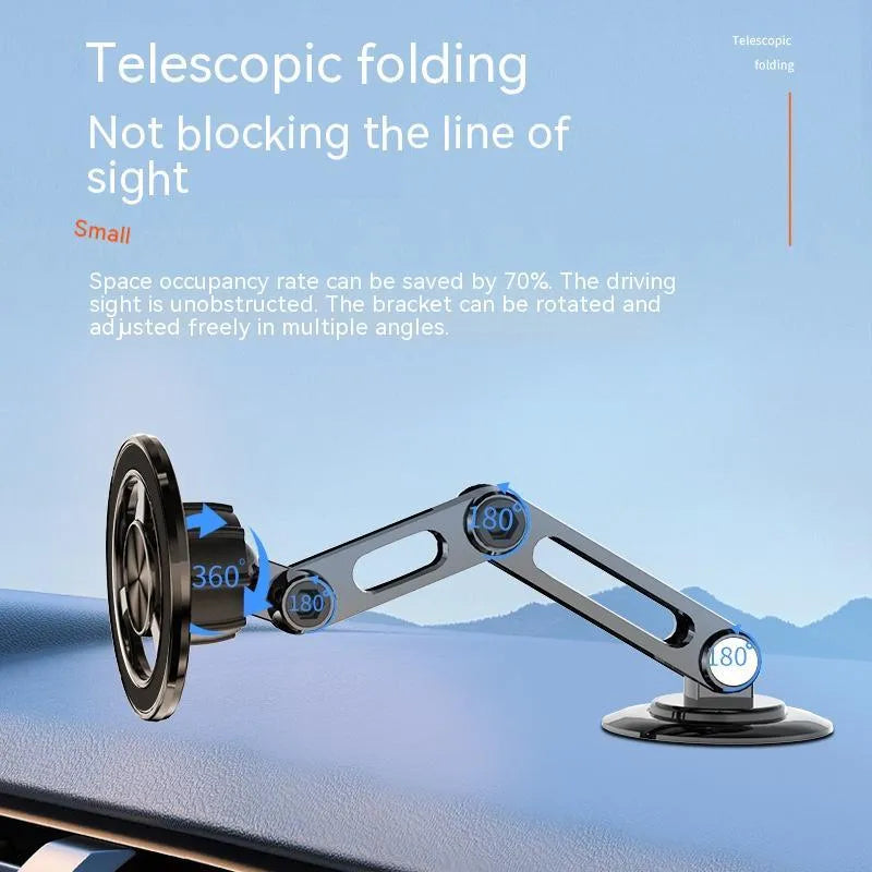 All-metal magnetic car phone holder with magnetic rings and adhesive pads in multiple colour options