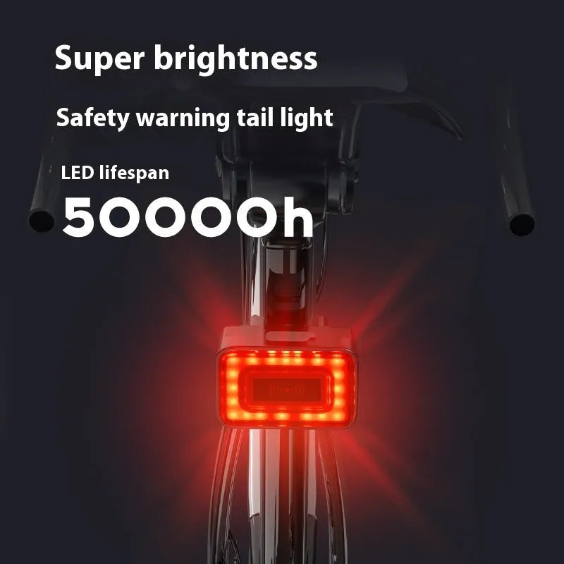 Smart millimeter wave radar bicycle taillight with double bracket in black colour