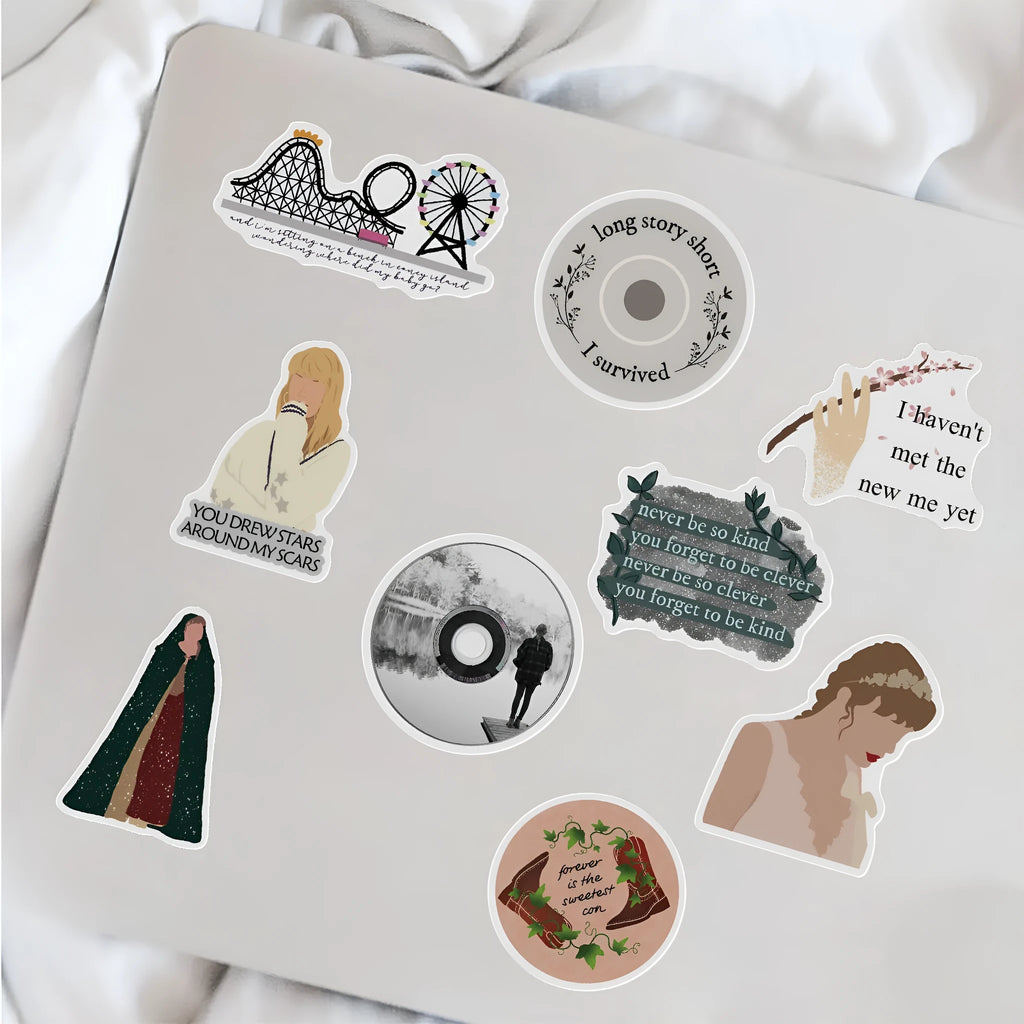 50 waterproof adhesive stickers with graffiti cartoon designs for luggage and notebooks