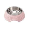 Stainless steel pet bowl with non-slip base in blue colour