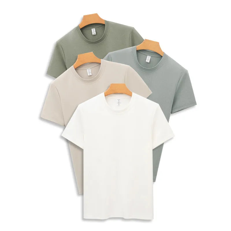 Men's antibacterial quick-dry short sleeve t-shirt in solid colour with straight cut pullover style