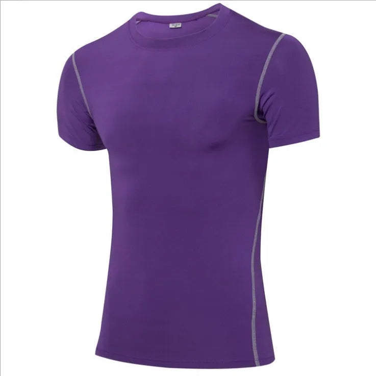 Sport Shirt for Men Quick-Drying Cotton Fabric Venting Performance Top Four-Needle Six-Thread Construction Close-Fitting Athletic Top Available in Black Blue Green Grey Purple Red White Sizes XS to 3XL