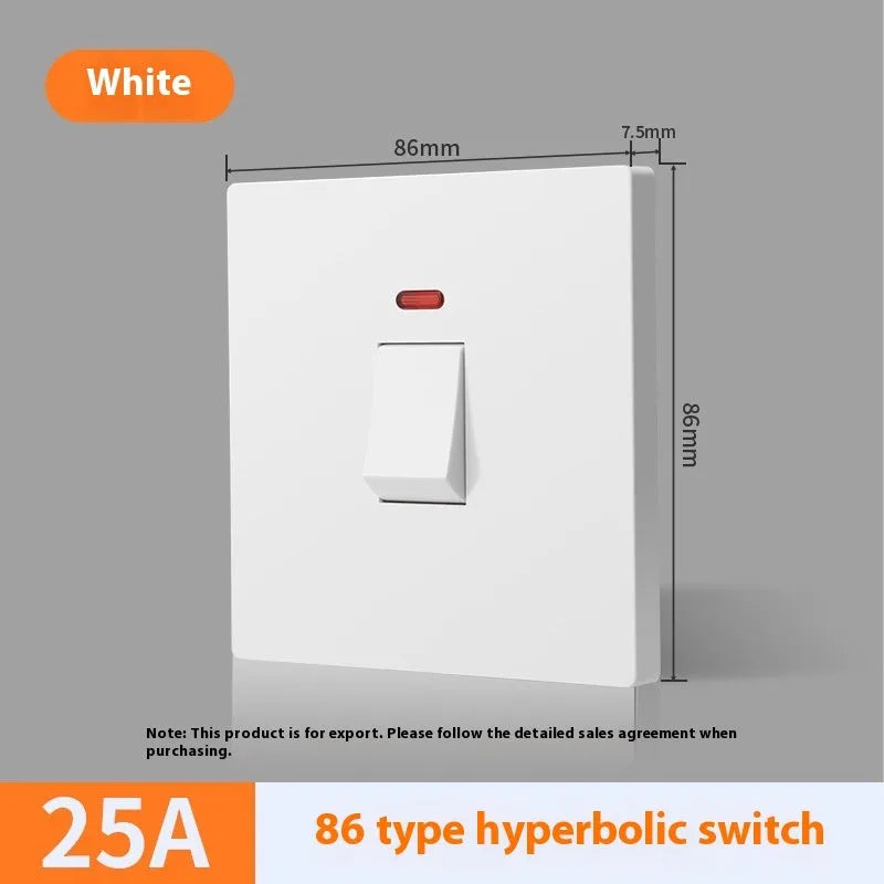 25A or 45A three-pole electrical switch with illuminated panel in gold, grey or white