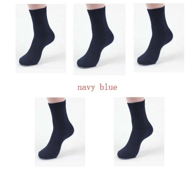 Men's bamboo fibre business socks in five neutral colours showing small square pattern