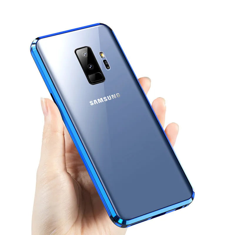 Samsung Galaxy magnetic anti-peep phone case with clamshell design in solid colour options