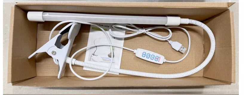 Black and white American style LED desk lamp with 26cm length and USB power cable