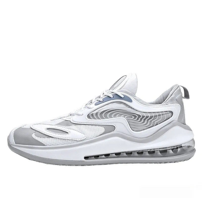 Men's Space Black casual height increasing trainers with air cushion and rubber sole.