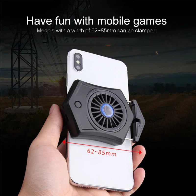 Black and white mobile phone radiator with USB interface for gaming device cooling