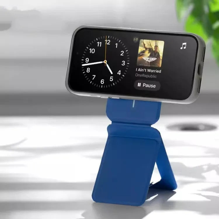 Black magnetic mobile phone holder case showing slim 6.9mm profile and built-in magnet for car mounts.