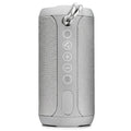 Waterproof outdoor Bluetooth speaker in black, camouflage, grey, or red colour options.