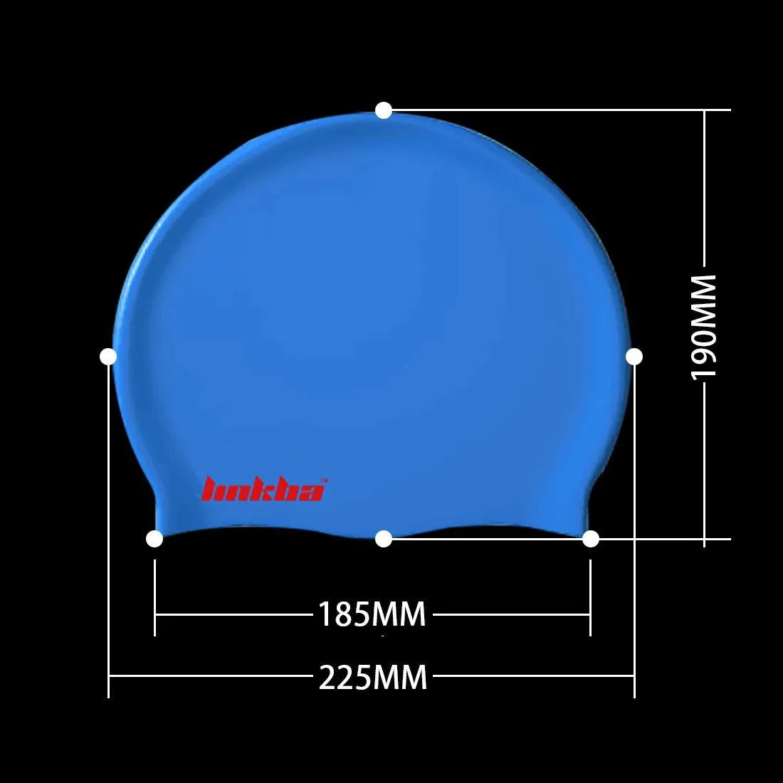 Silicone swimming cap with letter pattern design in multiple colour options