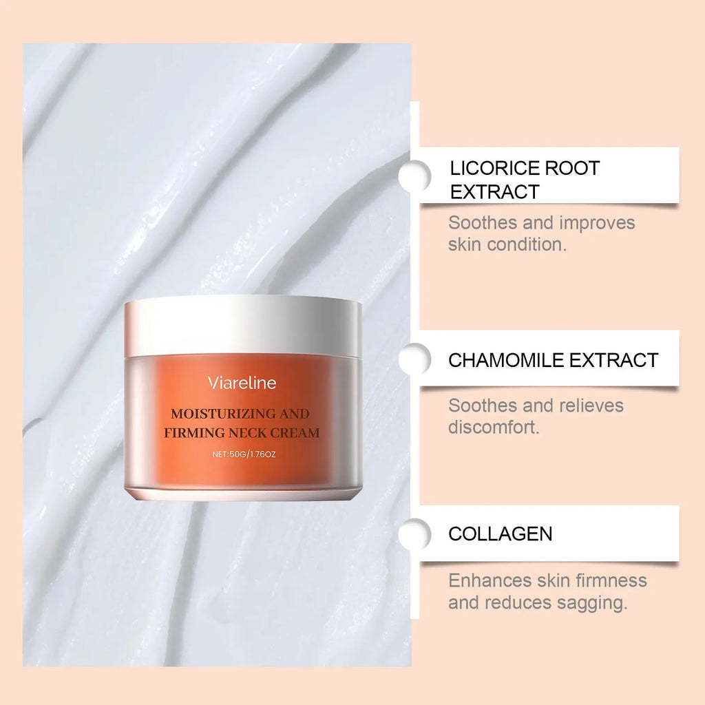 50g neck contour moisturising cream in 6.3cm x 6.3cm x 4.5cm packaging