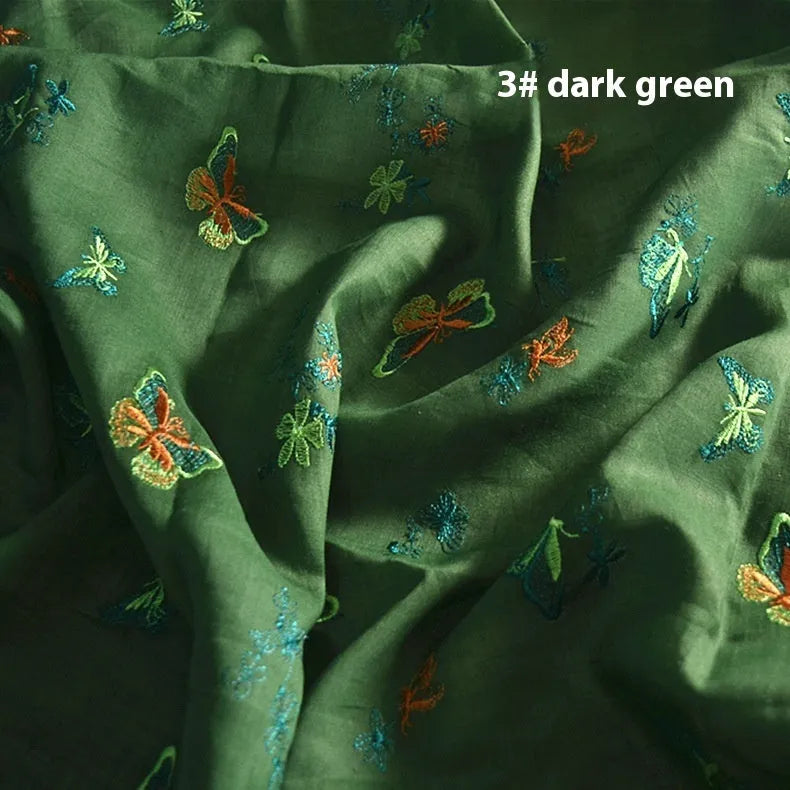 Pure ramie Hanfu fabric in beige, grass green, or dark green colours showing traditional cloth texture
