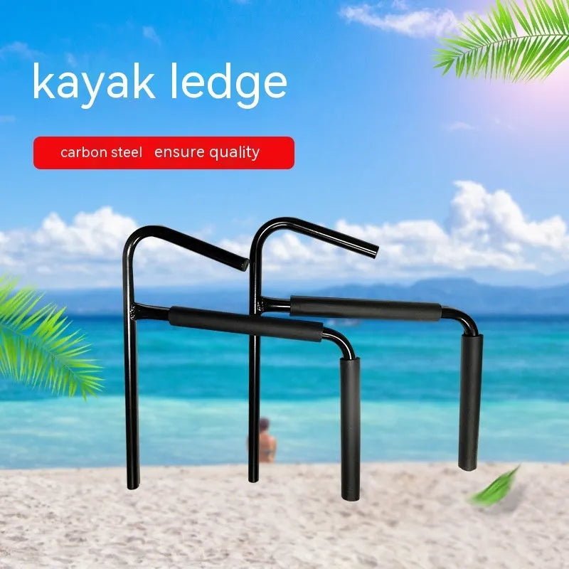 Carbon steel kayak wall hanger rack for surfboard storage, dimensions 43cm by 38cm.
