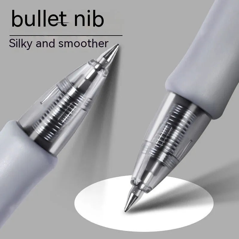 A single black, blue, or red plastic gel pen with a 0.5mm fine tip.