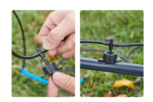 PE tee joint water distributor fitting for micro-spray irrigation systems
