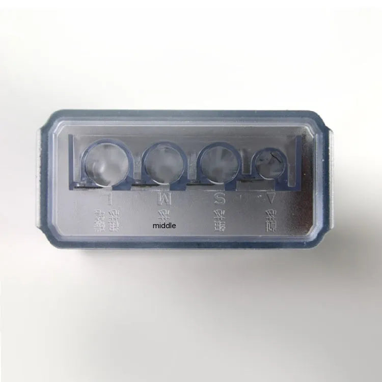 Geometric plastic pencil sharpener with four sharpening holes for different pencil sizes