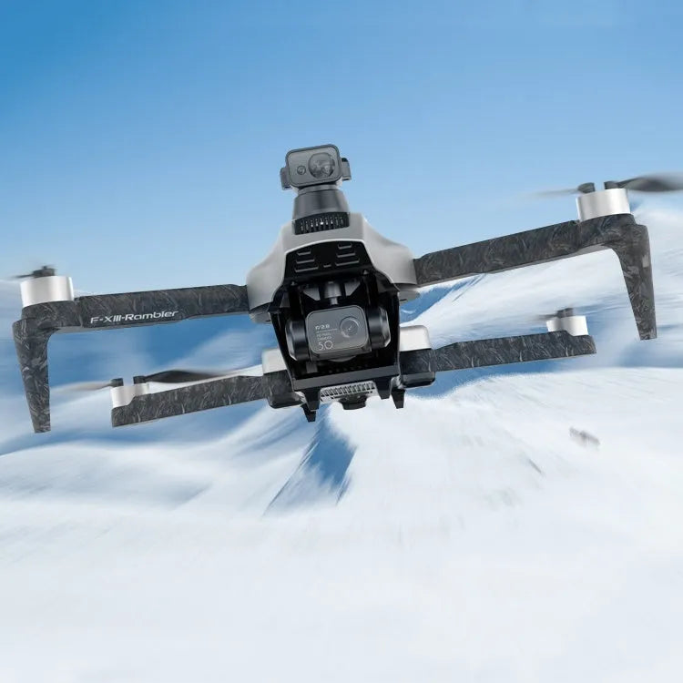 White folding quadcopter drone with 4K camera and obstacle avoidance sensors