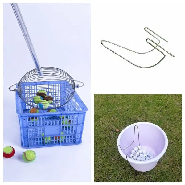 Metallic coloured stainless steel golf ball picker for retrieving balls from course hazards
