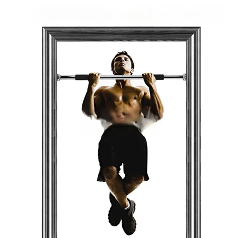 Steel adjustable pull-up bar extended to 100cm width for home fitness installation