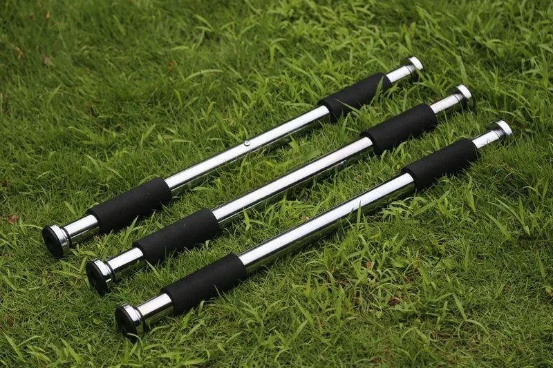 Steel adjustable pull-up bar extended to 100cm width for home fitness installation