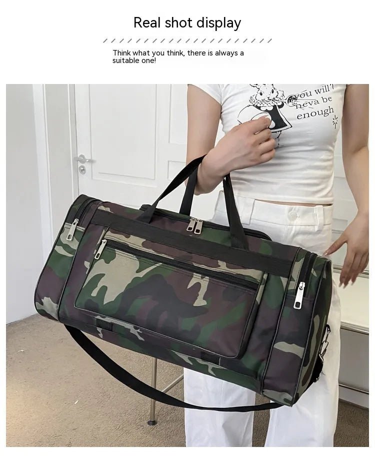 Camouflage pattern waterproof luggage bag with below 20L capacity and polyester lining