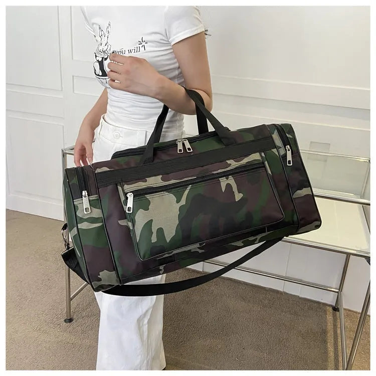 Camouflage pattern waterproof luggage bag with below 20L capacity and polyester lining