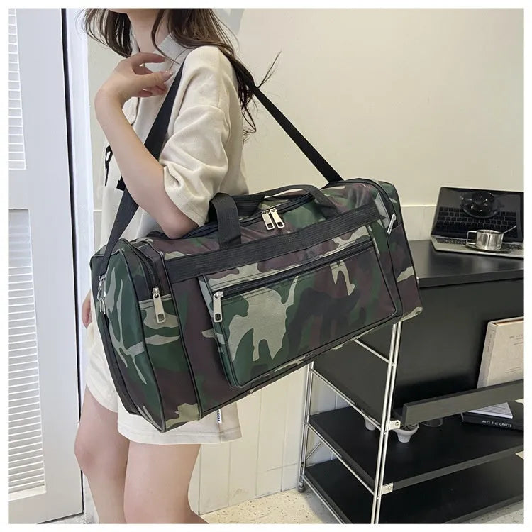 Camouflage pattern waterproof luggage bag with below 20L capacity and polyester lining