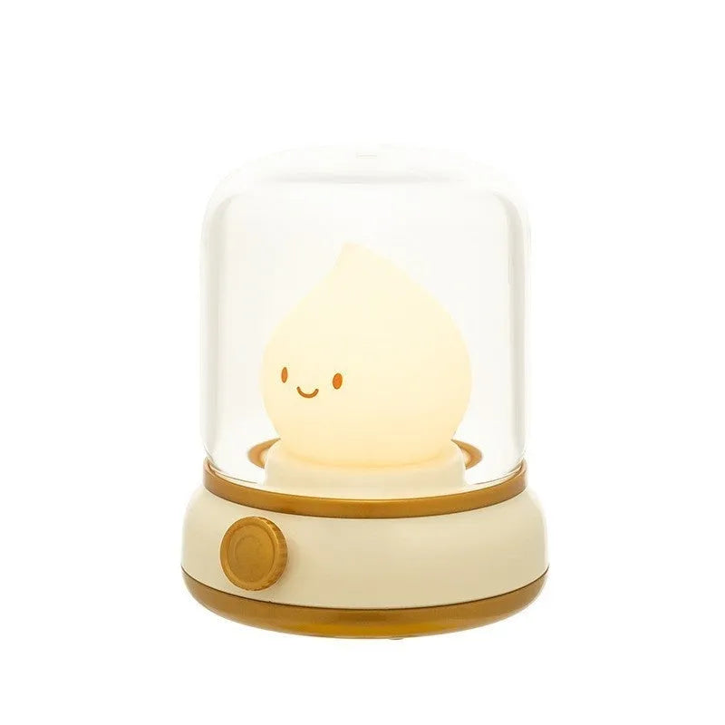 Retro small night lamp in green, USB rechargeable with two lighting modes, 100x108x124mm