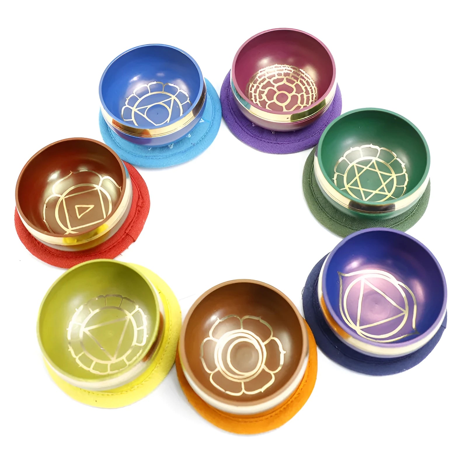 Small handmade wooden singing bowl in a choice of seven colourful, hand-painted designs.