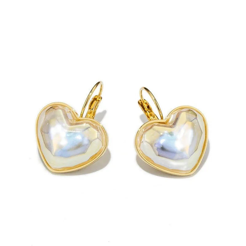 Gold colour alloy metal ear clips with summer love design theme for women's fashion