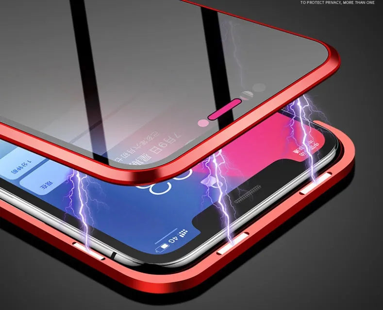 Samsung Galaxy magnetic anti-peep phone case with clamshell design in solid colour options