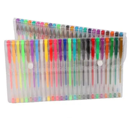 Colour gel pen set with 2.2mm inner diameter, fine tip, available in 25 or 50 piece packs