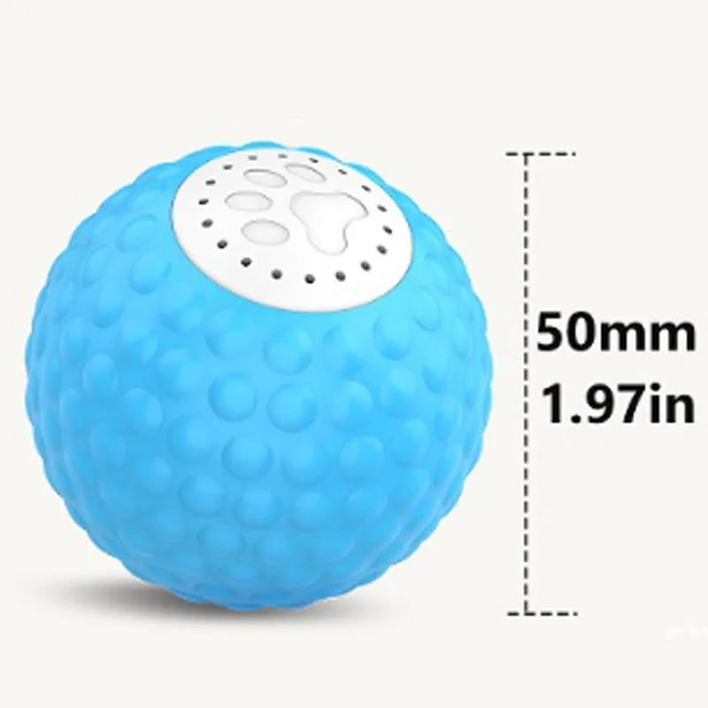 Remote-controlled blue cat ball toy with sound features for interactive feline play