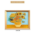 DIY oil painting kit showing epoxy pottery base, propylene pigments and brushes for creating famous art reproductions