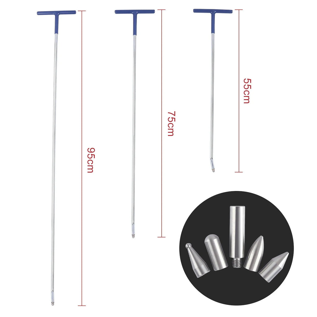 Three alloy steel car dent repair hook crowbars for automotive panel work