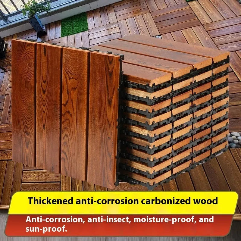 30x30cm camphor pine floor tiles with thickened construction for indoor outdoor balcony use