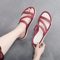 Women's casual summer sandals in red, purple, blue, black, gray, or pink with PP upper material