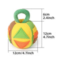 Pink or green polyester squeaky plush ball dog toy with treat pockets for small to medium breeds