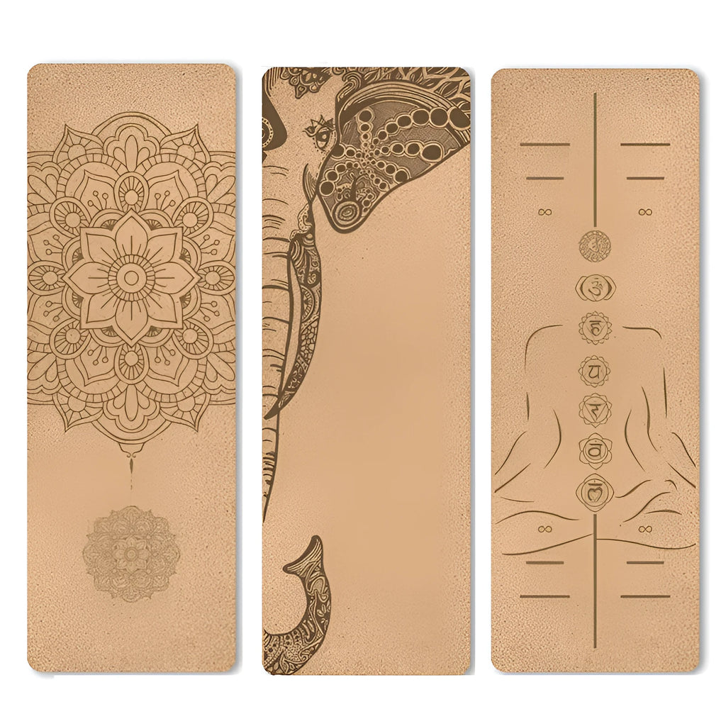 Portable cork yoga mat non-slip TPE eco-friendly 1830x610mm thickness options